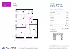 5 pokoi, mieszkanie 83,39 m², piętro 3, oferta nr 2.B.3.06, Murapol Trzy Lipki, Bielsko-Biała, Stare Bielsko, ul. Muszlowa