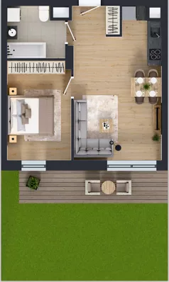 2 pokoje, mieszkanie 43,47 m², parter, oferta nr 1.A.0.03, Murapol Forum, Łódź, Śródmieście, ul. Targowa