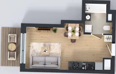 1 pokój, mieszkanie 25,03 m², piętro 1, oferta nr 1.C.1.10, Murapol Forum, Łódź, Śródmieście, ul. Targowa