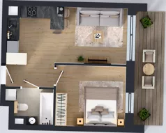 2 pokoje, mieszkanie 36,34 m², piętro 2, oferta nr 1.C.2.04, Murapol Forum, Łódź, Śródmieście, ul. Targowa