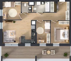 4 pokoje, mieszkanie 69,46 m², piętro 3, oferta nr 1.D.3.07, Murapol Forum, Łódź, Śródmieście, ul. Targowa