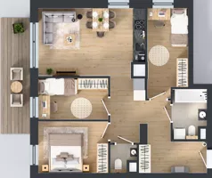 4 pokoje, mieszkanie 66,07 m², piętro 3, oferta nr 1.D.3.08, Murapol Forum, Łódź, Śródmieście, ul. Targowa