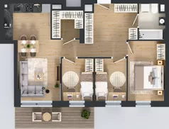 4 pokoje, mieszkanie 67,20 m², piętro 6, oferta nr 1.A.6.04, Murapol Forum, Łódź, Śródmieście, ul. Targowa