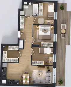 4 pokoje, mieszkanie 63,30 m², piętro 7, oferta nr 1.C.7.05, Murapol Forum, Łódź, Śródmieście, ul. Targowa