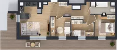 4 pokoje, mieszkanie 59,90 m², piętro 7, oferta nr 1.D.7.03, Murapol Forum, Łódź, Śródmieście, ul. Targowa