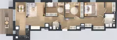 4 pokoje, mieszkanie 87,39 m², piętro 7, oferta nr 1.D.7.04, Murapol Forum, Łódź, Śródmieście, ul. Targowa