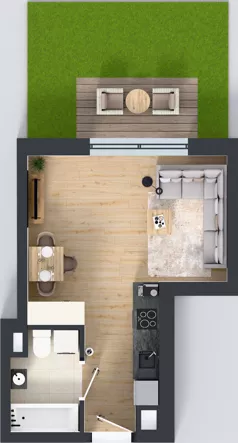 1 pokój, mieszkanie 25,03 m², piętro 1, oferta nr 1.C.1.10, Murapol Forum, Łódź, Śródmieście, ul. Targowa
