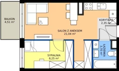 2 pokoje, mieszkanie 35,34 m², piętro 3, oferta nr 28.A.3.6, Murapol Siewierz Jeziorna, Siewierz, ul. Jeziorna