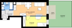 2 pokoje, mieszkanie 39,84 m², parter, oferta nr 2.C.0.02, Murapol Osiedle Faktoria, Łódź, Polesie, Stare Polesie, al. 1 Maja
