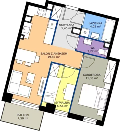 2 pokoje, mieszkanie 52,04 m², piętro 1, oferta nr 7.A.1.10, Murapol Osiedle Szafirove, Gliwice, Stare Gliwice, ul. Szafirowa