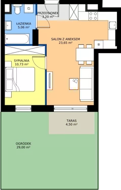 2 pokoje, mieszkanie 38,67 m², piętro 1, oferta nr 2.B.1.07, Murapol Forum, Łódź, Śródmieście, ul. Targowa