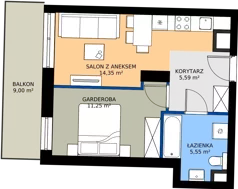 1 pokój, mieszkanie 36,31 m², piętro 1, oferta nr 1.C.1.09, Murapol Forum, Łódź, Śródmieście, ul. Targowa