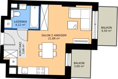 1 pokój, mieszkanie 29,69 m², piętro 2, oferta nr 1.B.2.10, Murapol Forum, Łódź, Śródmieście, ul. Targowa
