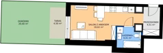 1 pokój, mieszkanie 27,54 m², parter, oferta nr 1.C.0.03, Murapol Forum, Łódź, Śródmieście, ul. Targowa