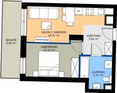 1 pokój, mieszkanie 36,72 m², piętro 2, oferta nr 1.C.2.09, Murapol Forum, Łódź, Śródmieście, ul. Targowa