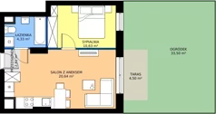 2 pokoje, mieszkanie 38,41 m², parter, oferta nr 2.B.0.06, Murapol Forum, Łódź, Śródmieście, ul. Targowa