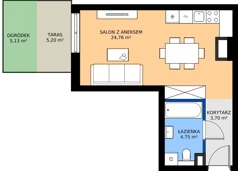 1 pokój, mieszkanie 33,37 m², parter, oferta nr 3, Siennicka 29, Warszawa, Praga Południe, Grochów, ul. Siennicka 29