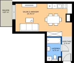 1 pokój, mieszkanie 33,13 m², piętro 1, oferta nr 16, Siennicka 29, Warszawa, Praga Południe, Grochów, ul. Siennicka 29