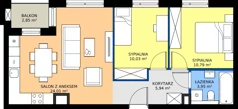 3 pokoje, mieszkanie 54,60 m², piętro 4, oferta nr 40, Siennicka 29, Warszawa, Praga Południe, Grochów, ul. Siennicka 29