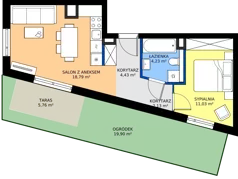 2 pokoje, mieszkanie 40,37 m², parter, oferta nr 8, Siennicka 29, Warszawa, Praga Południe, Grochów, ul. Siennicka 29