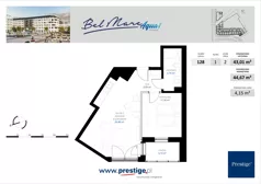 2 pokoje, apartament 43,10 m², piętro 1, oferta nr AQUA-1-128 rynek wtórny, Bel Mare, Międzyzdroje, ul. Nowomyśliwska