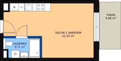 1 pokój, apartament 25,94 m², piętro 1, oferta nr AQUA-1-111, Bel Mare, Międzyzdroje, ul. Nowomyśliwska