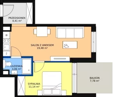 2 pokoje, apartament 38,43 m², parter, oferta nr F.102, Bel Mare, Międzyzdroje, ul. Nowomyśliwska