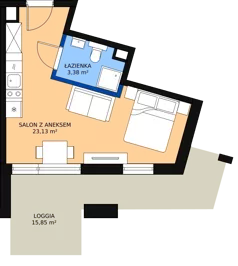 1 pokój, apartament 26,36 m², parter, oferta nr F.126, Bel Mare, Międzyzdroje, ul. Nowomyśliwska