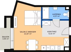 1 pokój, apartament 33,81 m², piętro 2, oferta nr F.325, Bel Mare, Międzyzdroje, ul. Nowomyśliwska