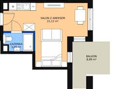 1 pokój, apartament 25,42 m², piętro 3, oferta nr F.427d rynek wtórny, Bel Mare, Międzyzdroje, ul. Nowomyśliwska