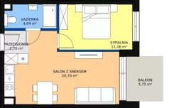 2 pokoje, mieszkanie 38,65 m², piętro 4, oferta nr F.520, Bel Mare, Międzyzdroje, ul. Nowomyśliwska