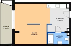 1 pokój, apartament 43,60 m², piętro 2, oferta nr Aqua Resort_206, Bel Mare, Międzyzdroje, ul. Nowomyśliwska
