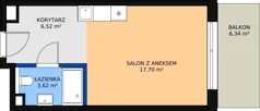 1 pokój, mieszkanie 28,84 m², piętro 5, oferta nr Aqua Resort_511, Bel Mare, Międzyzdroje, ul. Nowomyśliwska