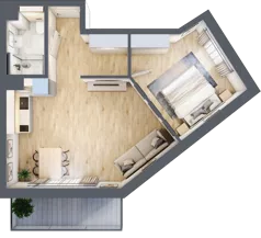 2 pokoje, apartament 44,67 m², piętro 1, oferta nr L144, Bel Mare Home, Międzyzdroje, ul. Nowomyśliwska