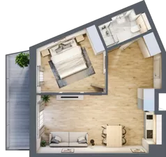 2 pokoje, mieszkanie 45,60 m², piętro 3, oferta nr L311, Bel Mare Home, Międzyzdroje, ul. Nowomyśliwska