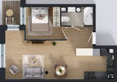 2 pokoje, mieszkanie 43,15 m², piętro 3, oferta nr 4.M.04, Incepti Gaj 2, Wrocław, Gaj, Krzyki, ul. Żegiestowska 5