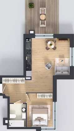 2 pokoje, mieszkanie 44,31 m², piętro 3, oferta nr 4.M.27, Incepti Gaj 2, Wrocław, Gaj, Krzyki, ul. Żegiestowska 5