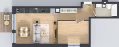 2 pokoje, mieszkanie 45,13 m², piętro 1, oferta nr 2.M.09, Incepti Gaj 2, Wrocław, Gaj, Krzyki, ul. Żegiestowska 5