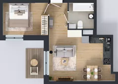 2 pokoje, mieszkanie 38,69 m², piętro 2, oferta nr 3.M.22, Incepti Gaj 2, Wrocław, Gaj, Krzyki, ul. Żegiestowska 5