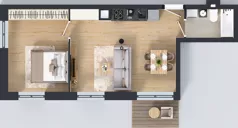 2 pokoje, mieszkanie 44,11 m², piętro 3, oferta nr 4.M.11, Incepti Gaj 2, Wrocław, Gaj, Krzyki, ul. Żegiestowska 5