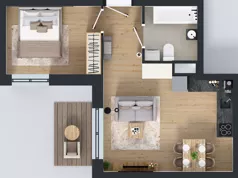 2 pokoje, mieszkanie 38,47 m², piętro 3, oferta nr 4.M.21, Incepti Gaj 2, Wrocław, Gaj, Krzyki, ul. Żegiestowska 5