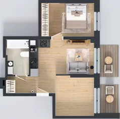 2 pokoje, mieszkanie 43,51 m², piętro 3, oferta nr 4.M.22, Incepti Gaj 2, Wrocław, Gaj, Krzyki, ul. Żegiestowska 5