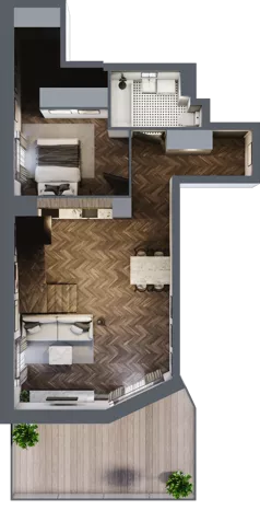 2 pokoje, mieszkanie 69,40 m², piętro 4, oferta nr 5.M.15, Incepti Gaj 2, Wrocław, Gaj, Krzyki, ul. Żegiestowska 5