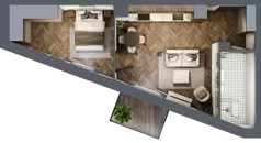 2 pokoje, mieszkanie 39,38 m², piętro 5, oferta nr 6.M.03, Incepti Gaj 2, Wrocław, Gaj, Krzyki, ul. Żegiestowska 5