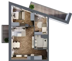 3 pokoje, mieszkanie 50,02 m², piętro 3, oferta nr 4.M.01, Incepti Gaj 2, Wrocław, Gaj, Krzyki, ul. Żegiestowska 5