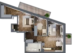 3 pokoje, mieszkanie 61,78 m², piętro 5, oferta nr 6.M.05, Incepti Gaj 2, Wrocław, Gaj, Krzyki, ul. Żegiestowska 5