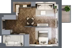 1 pokój, mieszkanie 41,40 m², piętro 2, oferta nr 3.M.07, Incepti Gaj 2, Wrocław, Gaj, Krzyki, ul. Żegiestowska 5
