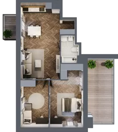 3 pokoje, mieszkanie 61,51 m², piętro 6, oferta nr 7.M.08, Incepti Gaj 2, Wrocław, Gaj, Krzyki, ul. Żegiestowska 5