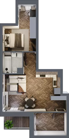 2 pokoje, mieszkanie 45,26 m², piętro 2, oferta nr 3.M.26, Incepti Gaj 2, Wrocław, Gaj, Krzyki, ul. Żegiestowska 5