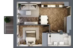 2 pokoje, mieszkanie 41,71 m², piętro 1, oferta nr 2.M.12, Incepti Gaj 2, Wrocław, Gaj, Krzyki, ul. Żegiestowska 5
